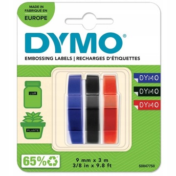 DYMO Taśma 3D wytłaczarka OMEGA JUNIOR 3 rolki MIX