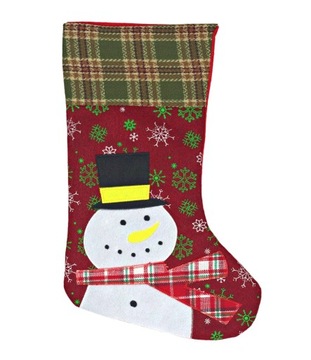 SKARPETA ŚWIĄTECZNA NA PREZENTY OZDOBA ŚWIĄTECZNA BAŁWAN 43 cm