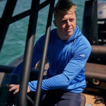 РУБАШКА С ДЛИННЫМ РУКАВОМ UV TEC HOODY ДЛЯ МУЖЧИН СИНЯЯ M