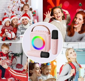 НАБОРЫ ДЛЯ КАРАОКЕ, 2 МИКРОФОНА RGB, BLUETOOTH 5.0 TF, USB AUX