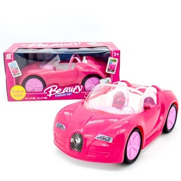 Auto samochód dla lalki różowy 35cm