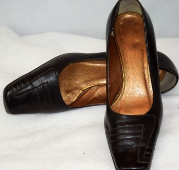 J.SZYDŁOWSKI ОБУВЬ ТУФЛИ НА ВЫСОКОМ КАБЛУКЕ КОЖАНЫЕ Размер 38