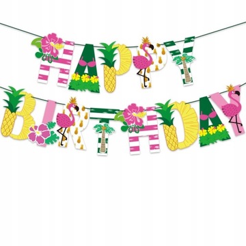 Набор украшений для дня рождения с фламинго на Гавайских островах.
