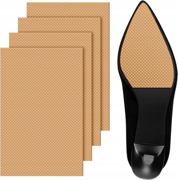 4x NAKLEJKI NA PODESZWĘ ANTYPOŚLIZGOWE PODKŁADKI POD BUTA BEŻOWE KAUCZUKOWE