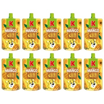 Фруктовый мусс Kubuś Манго Яблоко, коробка 10x 200г