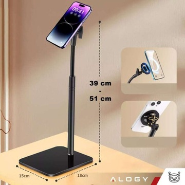 UCHWYT MAGNETYCZNY DO TELEFONU IPHONE SILNY MAGNES STOJAK NA BIURKO STAL