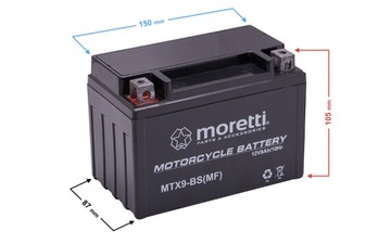 Akumulator Moretti AGM (Gel) MTX9-BS