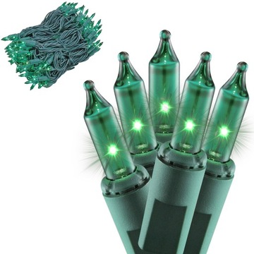 MOCNE LAMPKI CHOINKOWE 100 ŻARÓWEK ZIELONY