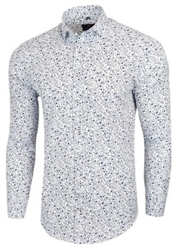 Koszula Męska Di Selentino biała wzór SLIM FIT Bawełna 43 / XL