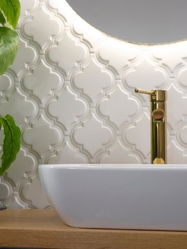 Płytka ceramiczna Arabeska Palace White Mat ścienna 12,5 x 14,5