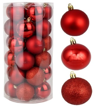 ZESTAW BOMBEK 30 sztuk CZERWONE MIX 6cm