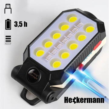 ЛАМПА ДЛЯ МАСТЕРСКОЙ, СВЕТОДИОДНЫЙ ФАКЕЛ, КРЮК, МАГНИТ, USB-КАБЕЛЬ