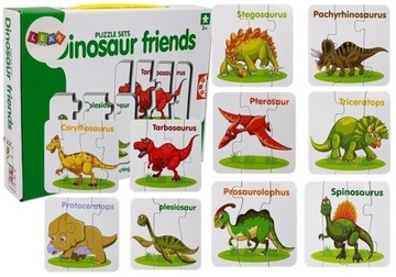 Puzzle Układanka Dinozaury 10 Połączeń Angielski