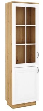 Witryna Flawia 60cm 2D biały z dąb artisan
