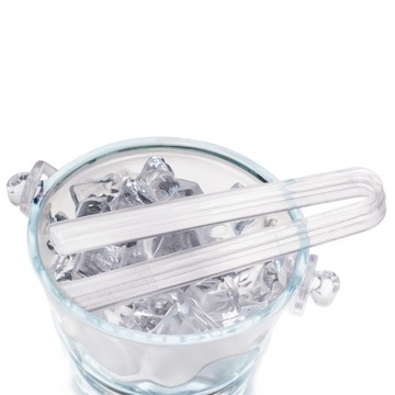 POJEMNIK NA LÓD ZE SZCZYPCAMI WIADERKO DO LODU Z UCHWYTEM SZKLANY