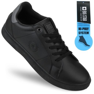 Buty sportowe trampki męskie BIG STAR sneakersy czarne skórzane NN174284 40