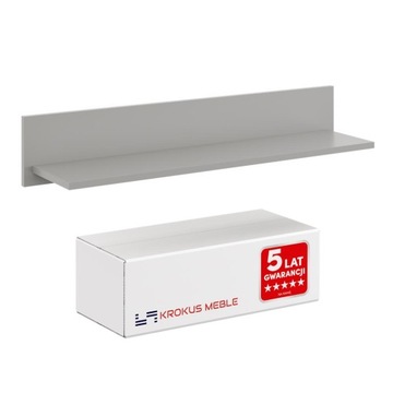 PÓŁKA NA ŚCIANĘ WISZĄCA DO SALONU PROSTA SZARA
