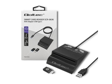 czytnik USB do kart chipowych Qoltec 50636