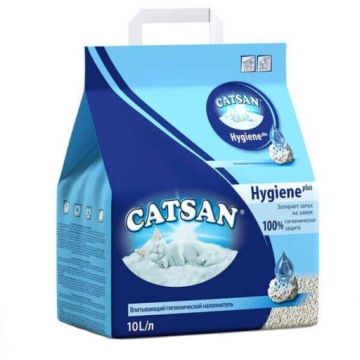 CATSAN HYGIENE PLUS — натуральный бентонитовый наполнитель для кошачьего туалета, 4x10 л