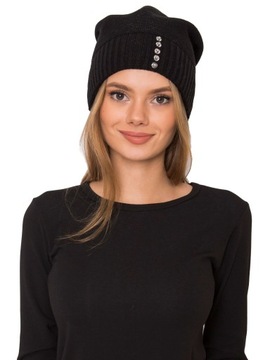 CIEPŁA czapka damska ZIMOWA beanie WEŁNA