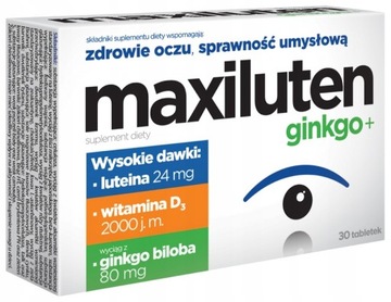 MAXILUTEN Ginkgo + luteina zeaksantyna wit D3 30