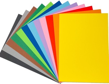 PAPIER TECHNICZNY A4 KOLOROWY KARTON 210G 60 KARTEK INTENSYWNE 12 KOLORÓW