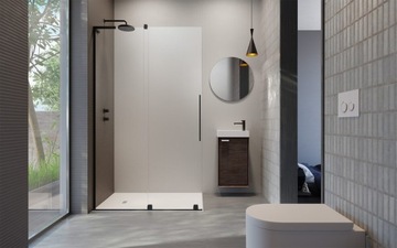 Кабина гардеробная Furo SL 90x200 ЛЕВАЯ ЧЕРНАЯ RADAWAY BLACK