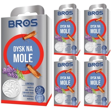 DYSK Na MOLE Odzieżowe Jaja Larwy Skuteczny Zapach Lawendy BROS x5