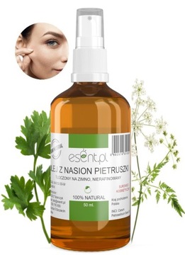 Olej z Nasion Pietruszki NIERAFINOWANY JĘDRNOŚĆ i ELASTYCZNOŚĆ SKÓRY 50ml