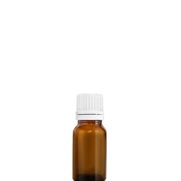 BUTELKA SZKLANA BRĄZ 10ML Z NAKRĘTKĄ PLASTIKOWĄ