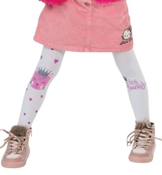 KNITTEX rajstopy dziecięce LITTLE PRINCESS 40DEN białe 116-122