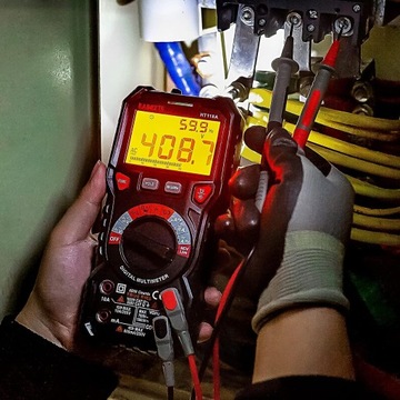 Multimetr cyfrowy z gniazdami LED, miernik prądu True RMS Auto-Range 6000