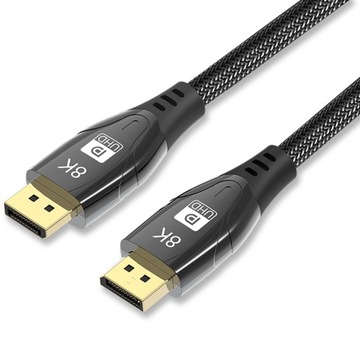 КАБЕЛЬ DISPLAYPORT 1.4 8K 60 Гц 4K 240 Гц 2 м в плетеной оплетке FREESYNC G-SYNC