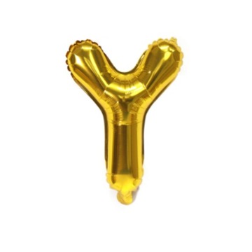 BALON FOLIOWY LITERKA Y ZŁOTA 40 CM BALONY FOLIOWE LITERKI URODZINY