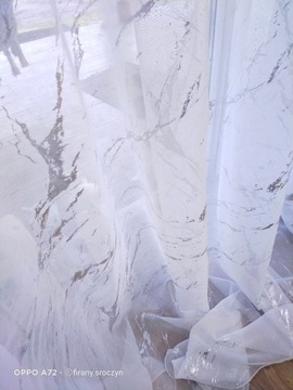 Штора Etamina, серебряные аппликации БЕТОН/МРАМОР, высота 300 см