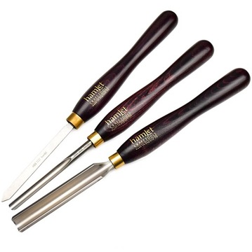 Dłuta tokarskie HSS zestaw komplet 3 szt HAMLET noże do toczenia w drewnie