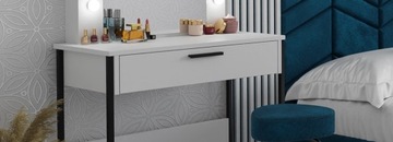 FORESTO ТЮРЁМНЫЙ СТОЛИК С ЗЕРКАЛЕМ, БЕЛЫЙ, ЧЕРНЫЙ, МЕТАЛЛ НОГУ