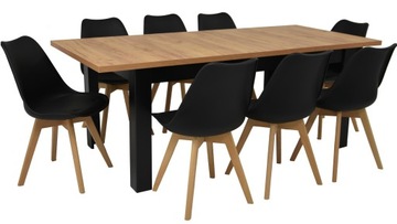 Rozkładany stół do JADALNI SALONU i 8 krzeseł LOFT