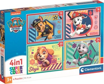 PUZZLE 4W1 PSI PAW PATROL PSY PIESKI CLEMENTONI 3+