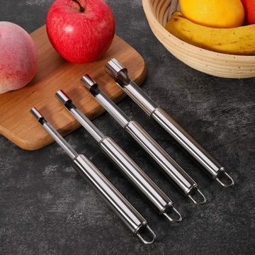 Zestaw 4 szt wydrążaczy do owoców jabłek DRYLOWNICA WYCINAK różne ROZMIARY