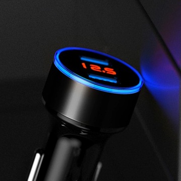 SZYBKA ŁADOWARKA SAMOCHODOWA USB 3.1 QUICK CHARGE Z WOLTOMIERZEM