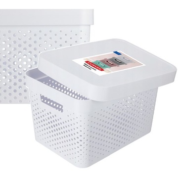 Pudełko Pojemnik ażurowy z pokrywką białe 17l Curver