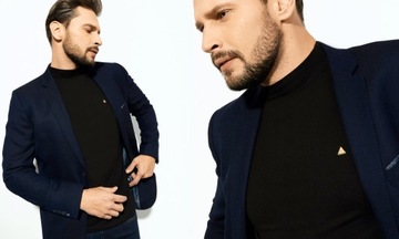 PÓŁGOLF GOLF KLASYCZNY POD MARYNARKĘ BAWEŁNA L