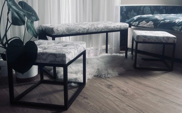 КОМПЛЕКТ Скамейка ЛОФТ, ножки металлические, узоры, 3 шт. 90 40