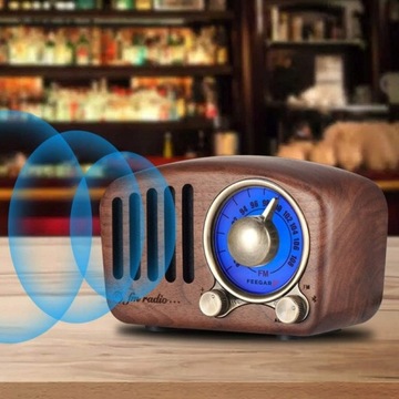Feegar РЕТРО FM кухонный радиоприемник деревянный BT SD 10ч