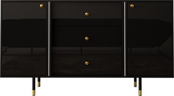 Komoda CRISTAL 02 160x40cm czarny połysk + LED MEG