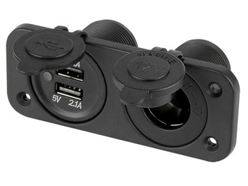 РОЗЕТКА ПРИЖИГАЛА ПАНЕЛЬ ЗАРЯДНОГО УСТРОЙСТВА 2x USB 12–24 В