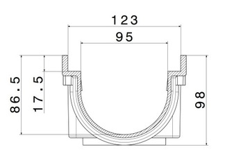 WOLFA линейный водоотвод 100/8В класс В125 лоток водоотводный 12,5 тонн