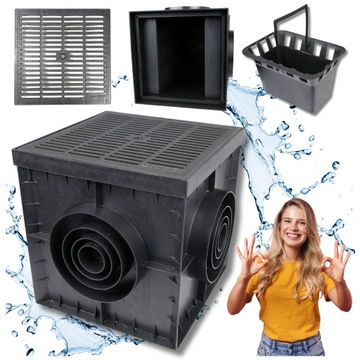 STUDNIA Z KRATKĄ Studzienka kanał pokrywa 30x30cm SYSTEM BEZOKAPOWY +KRATKA