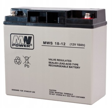 AWARYJNY AKUMULATOR MWS 18-12 (12V, 18 AH, AGM)